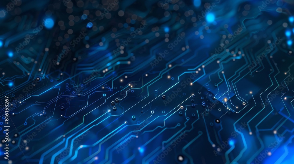 Obraz premium Close Up of a Blue Circuit Board