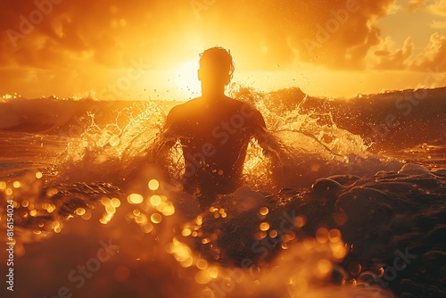 The cool rush of ocean spray as a surfer rides a wave, the intense heat of the sun beating down on their back. © Ibrar Artist