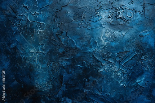 Dark blue rugged texture created with abstract acrylic paint application © Psychologist