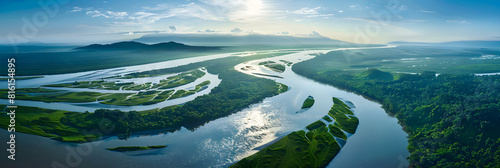 Panoramic View of the Majestic World's Longest River: A Testament of Nature's Unending Beauty and Endurance © Lillian