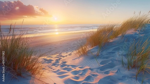 Sunset Over Dunes Beach