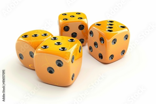 3d modelVisualize the concept of probability using dice as a metaphor for uncertain outcomes in life.isolated on white background