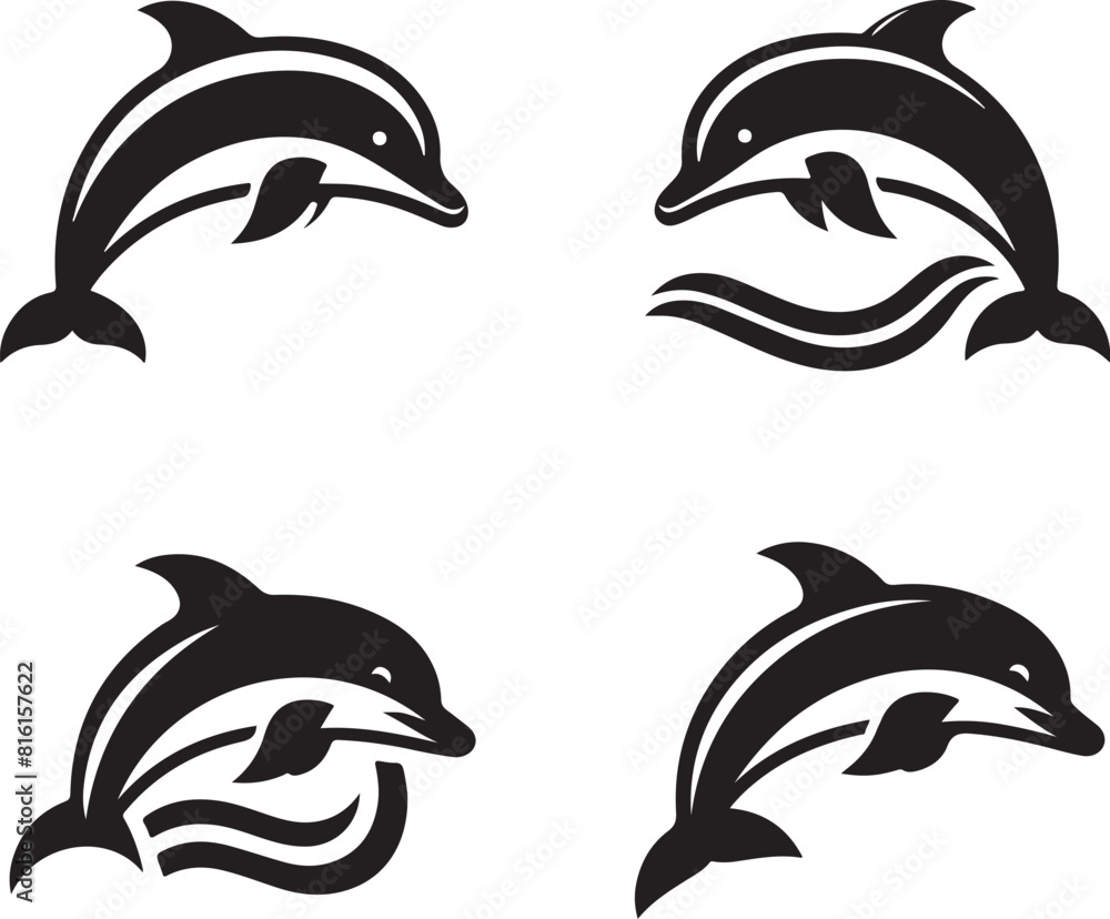 Naklejka premium Dolphin bundle vector
