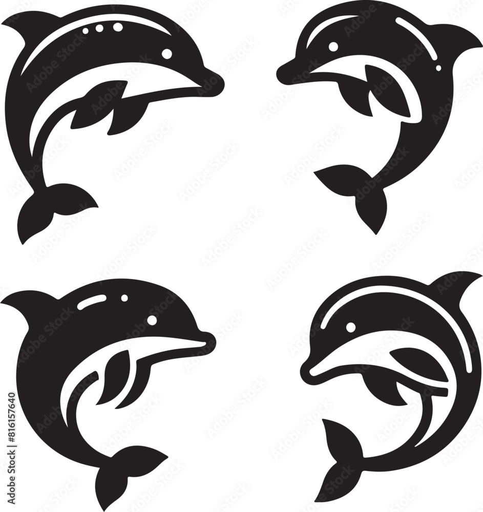 Naklejka premium Dolphin bundle vector
