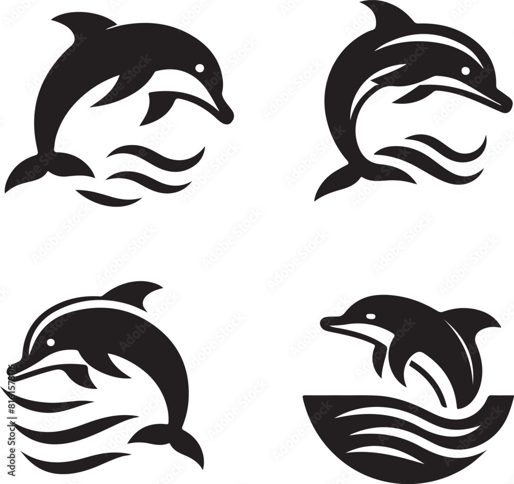 Naklejka premium Dolphin bundle vector