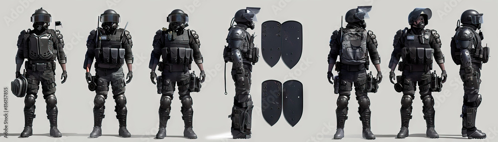 Equipment (Black): Signifies the use of specialized equipment by police, such as riot gear, batons, and shields, during protests Equipment (Black): Signifies the use of specialized equipment by police, such as riot gear, batons, and shields, during protests