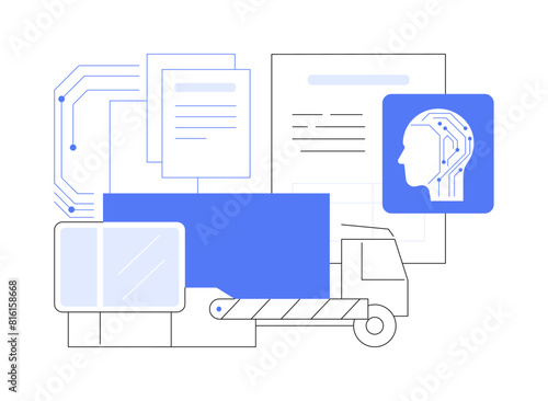 AI-Streamlined Customs and Trade abstract concept vector illustration. © Visual Generation