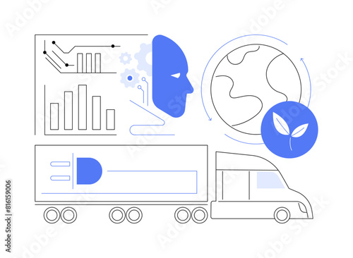 AI-Analyzed Sustainability in Transportation abstract concept vector illustration.