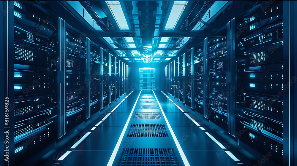 Obraz premium Abstract technology background of information superhighway data center.