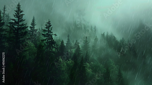 background forest landscape rain photo
