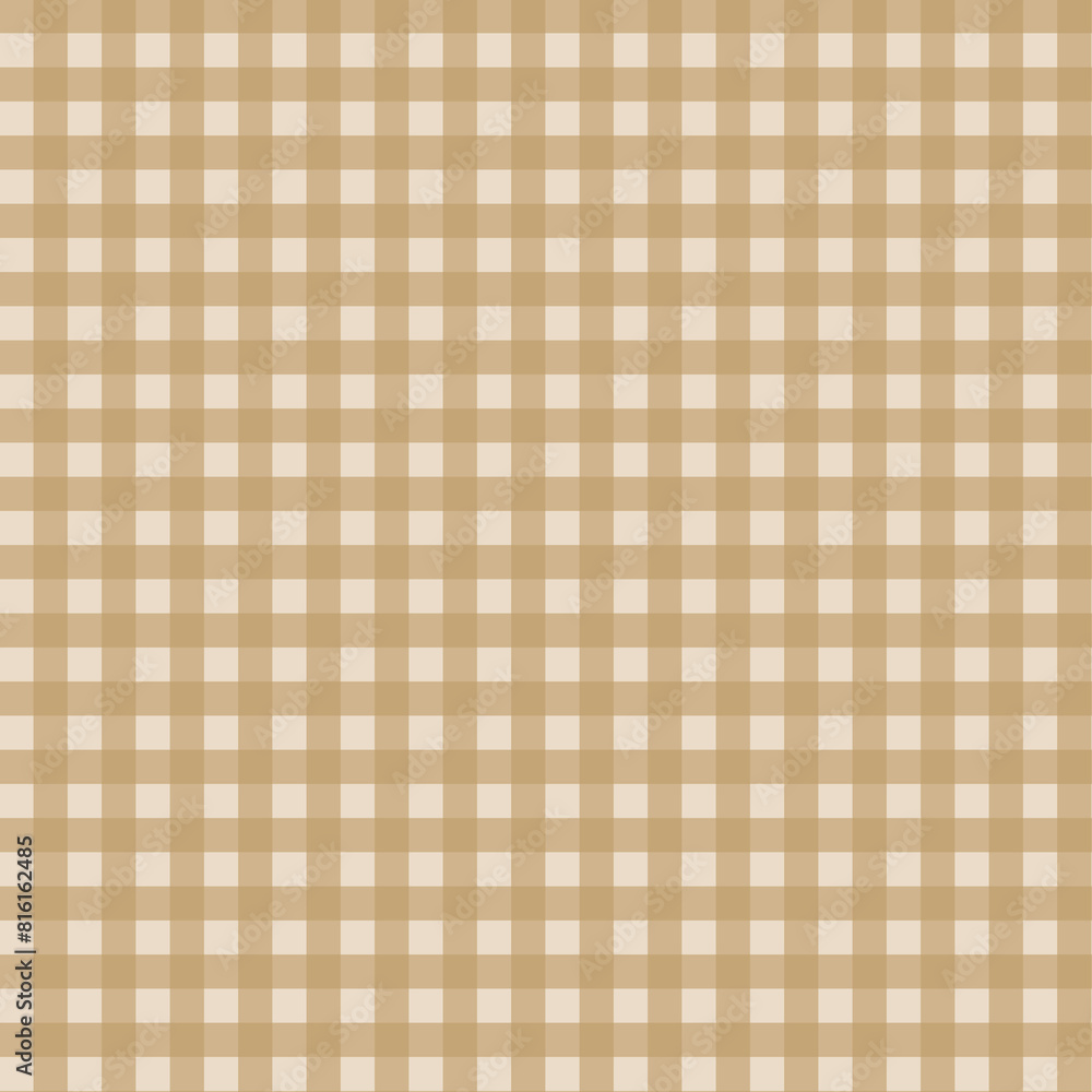 Gingham pattern seamless Plaid repeat in beige and white. Design for print, tartan, gift wrap, textiles, checkered background for tablecloth Gingham pattern seamless Plaid repeat in beige and white. Design for print, tartan, gift wrap, textiles, checkered background for tablecloth