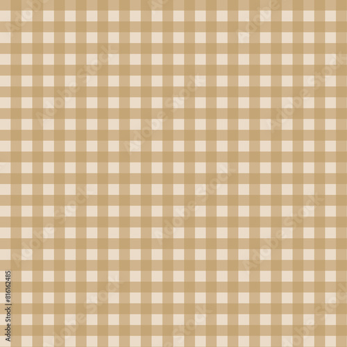Gingham pattern seamless Plaid repeat in beige and white. Design for print  tartan  gift wrap  textiles  checkered background for tablecloth