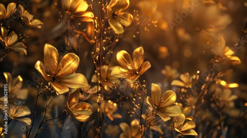 Golden flowers #816162895