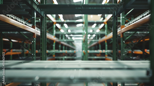 Empty rack at logistics warehouse : Generative AI