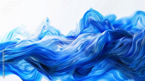 Blue abstract wave background with white background. ai generative. hyper realistic  photo
