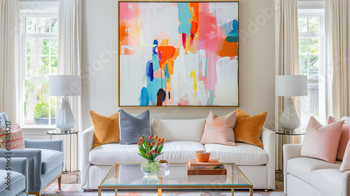Art Home. Contemporary Interior with sofa and painting