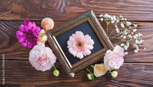 frame with flowers