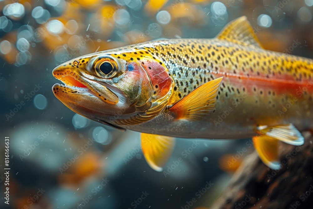 Rainbow Trout in a mountain stream, representing pristine freshwater habitats. Rainbow Trout in a mountain stream, representing pristine freshwater habitats.