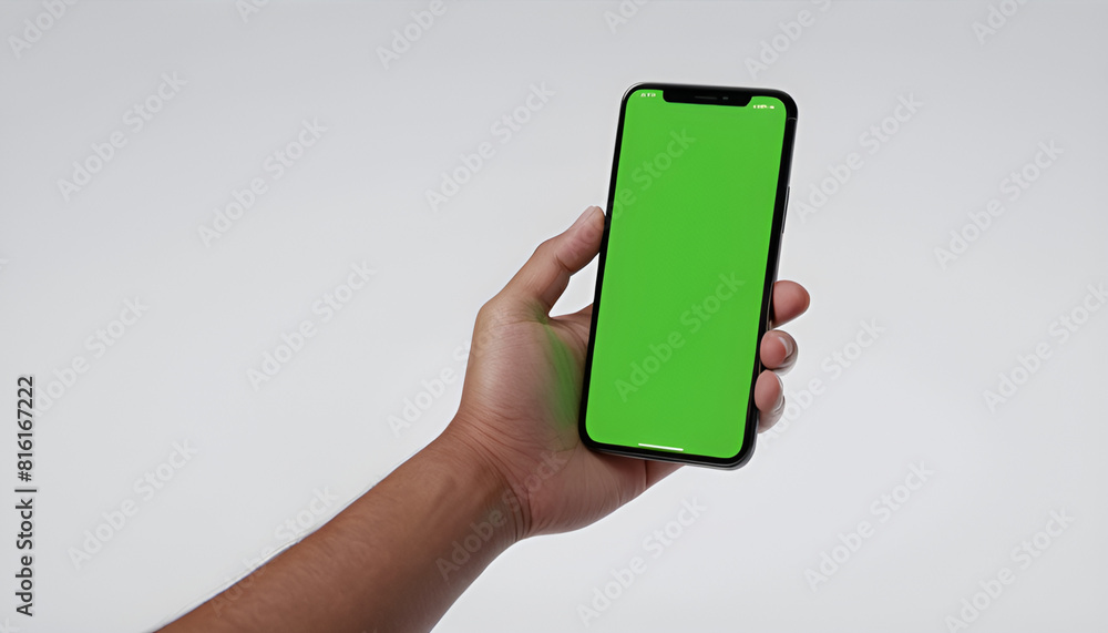 holding a mobile phone phone green screen holding a mobile phone phone green screen