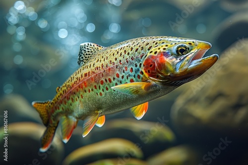 Rainbow Trout in a mountain stream, representing pristine freshwater habitats.  © Nico