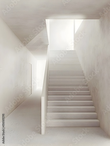 Minimalist Architecture Elegant Staircase in a Bright Spacious Interior