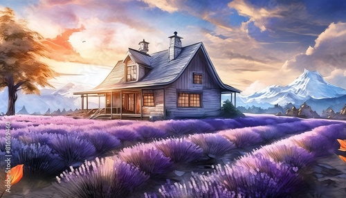 A lavender field landscape view