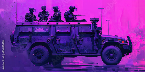 Public Safety (Purple): Signifies debates about whether police militarization enhances or detracts from public safety. photo