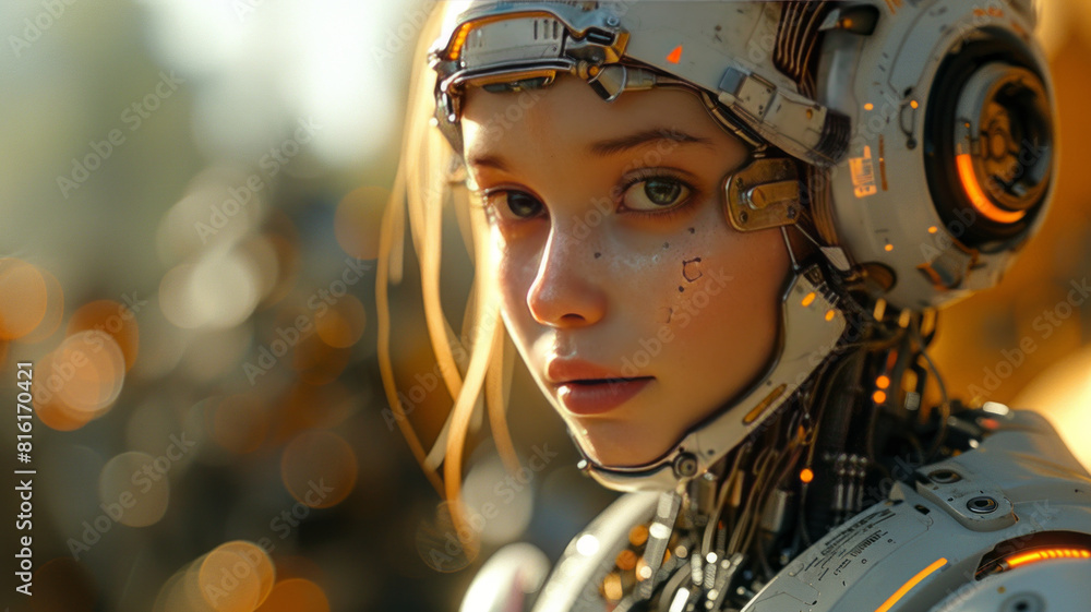 Fototapeta premium Together, humans and artificial intelligence are taking over the world ,generative ai