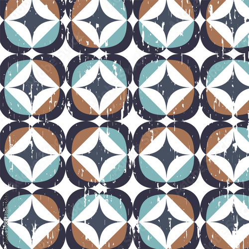 Retro style tiles design vintage colors
