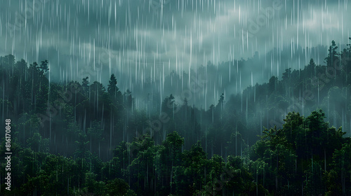 background forest landscape rain