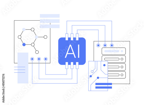 AI-Enabled Cross-Disciplinary Collaboration abstract concept vector illustration.