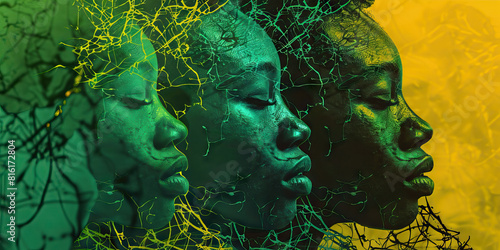 Intersectionality (Green): Symbolizes the interconnected nature of different forms of oppression and discrimination, including those related to reproductive rights photo