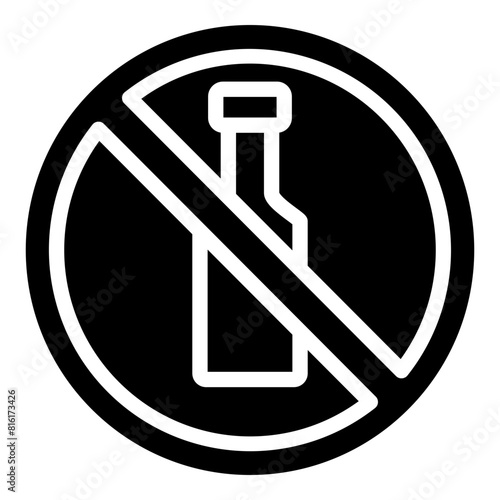No Alcohol Glyph Icon Design