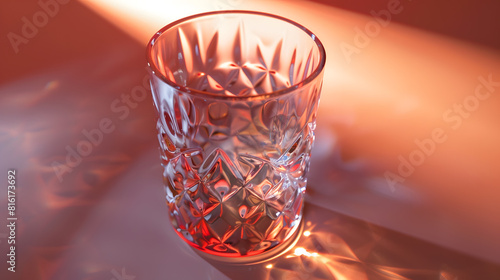 embossed transparent glass for drinks : Generative AI © Generative AI