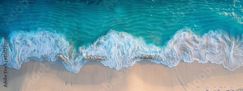 Coast as a background from top view. Turquoise water background from top view. Summer seascape from air