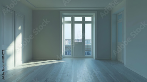 Empty and unfurnished brand new apartment   Generative AI