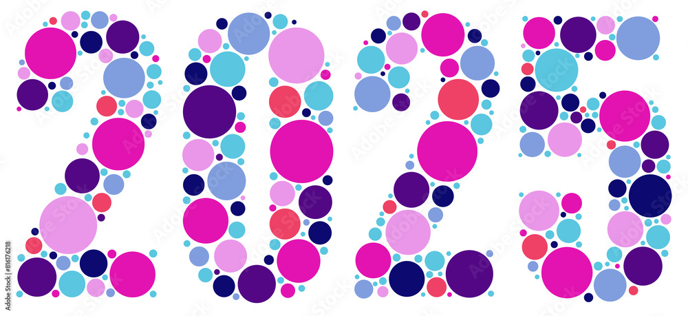 The new year of the snake is 2025. numbers from circles. a color number. background for the design of winter holidays. The new year of the snake is 2025. numbers from circles. a color number. background for the design of winter holidays.