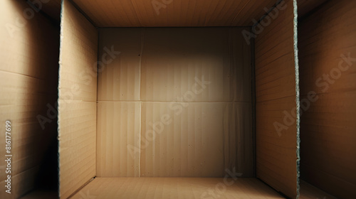 Open Empty Cardboard Box Isolated on White Background : Generative AI © Generative AI