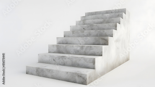 Cement stairs on a white background : Generative AI