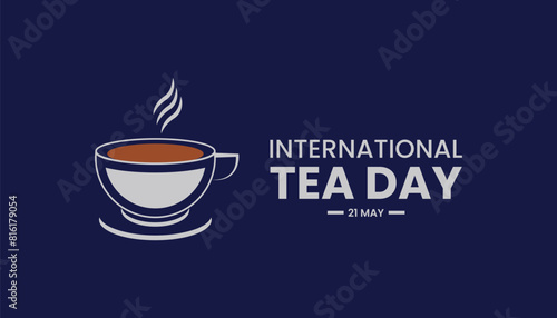 A flat design vector graphic for celebrating National Tea Day. Perfect for creating flyers and illustrations for the occasion. photo