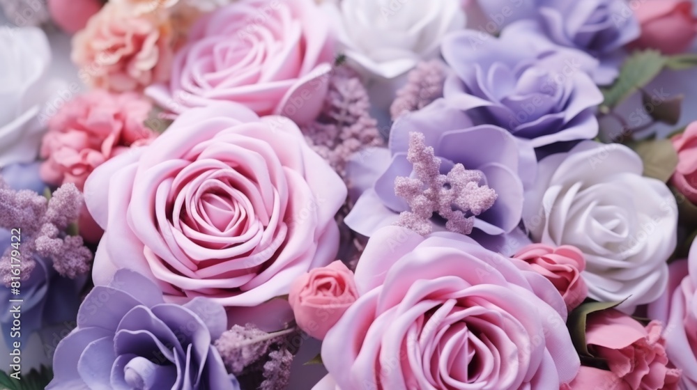 A dreamy display of roses in soothing pastel shades, ideal for themes of softness, romance, and serenity A dreamy display of roses in soothing pastel shades, ideal for themes of softness, romance, and serenity