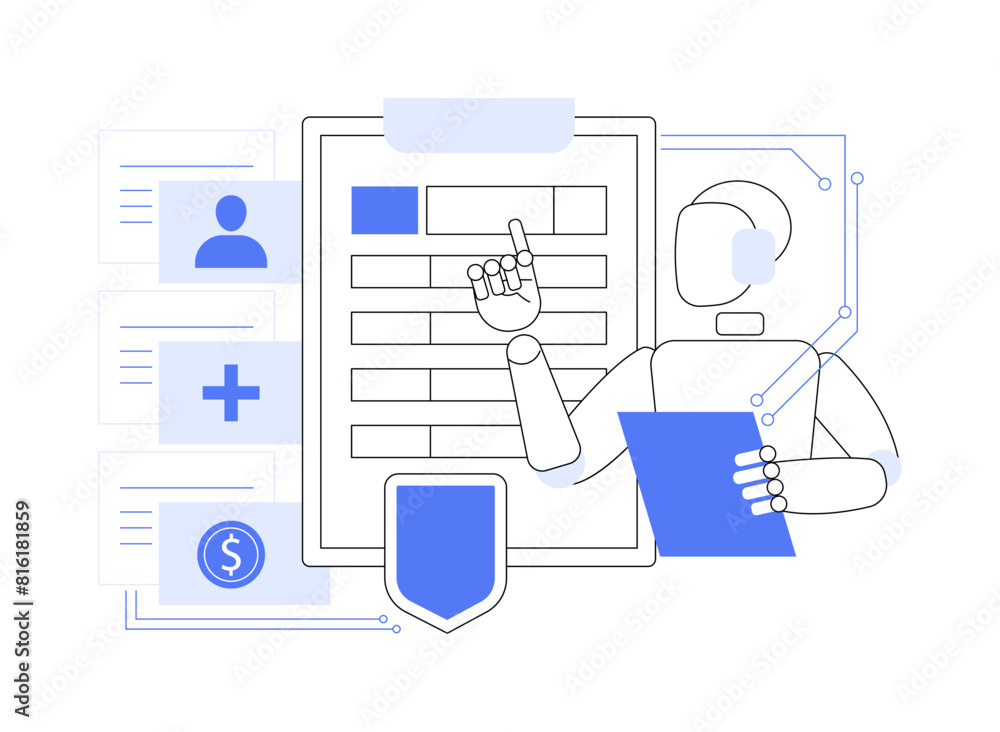 AI-Optimized Underwriting abstract concept vector illustration. AI-Optimized Underwriting abstract concept vector illustration.