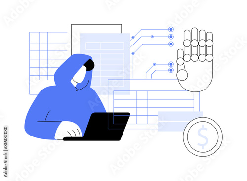 AI-Powered Fraud Detection abstract concept vector illustration.