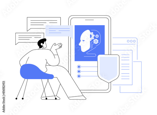 AI-Backed Customer Support abstract concept vector illustration. © Visual Generation