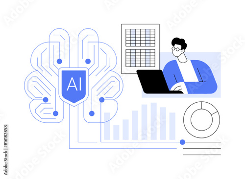 AI-Enhanced Actuarial Science abstract concept vector illustration.