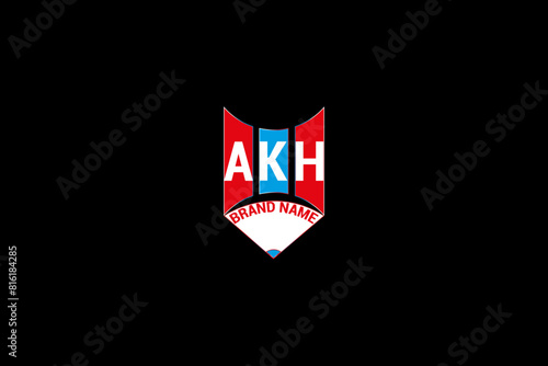 AKH letter logo Design. Unique attractive creative modern initial AKH initial based letter icon logo photo