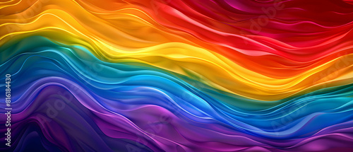 Vibrant Colorful Wave Patterns in Abstract Rainbow Hues, pride month, LGBTQ+