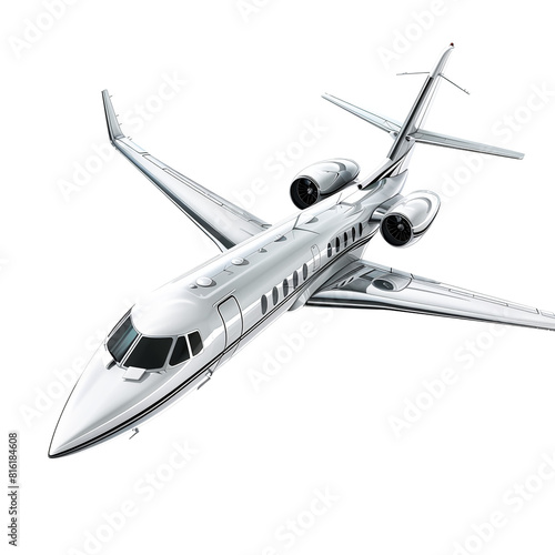Executive jet isolated white background