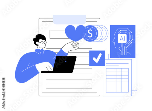 AI-Optimized Grant Application Review abstract concept vector illustration.