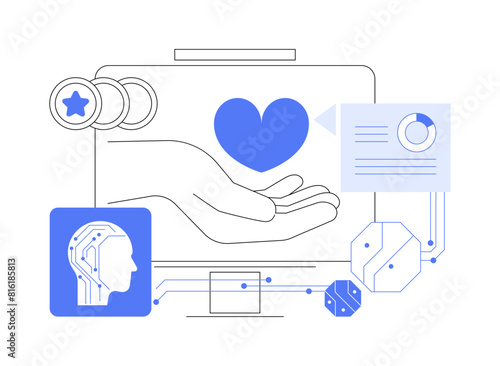 AI-Driven Nonprofit Marketing abstract concept vector illustration.